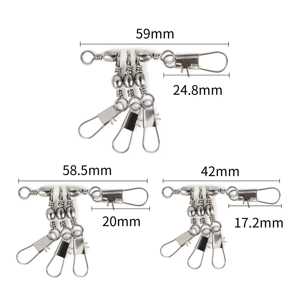 10Pcs/Set Fishing Connector Swivels Interlock Pin Pin Bearing Rolling Swivel Snap Swivel For Fishhook Carp Lure Accessories