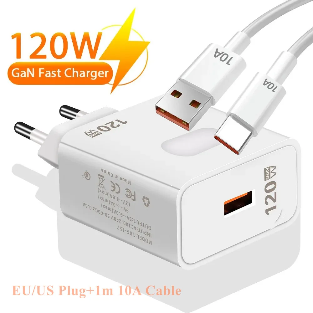 120W Fast Charger USB Type C PD Cable Fast Charging Quick Charge 3.0 Mobile Phone Charger For iPhone Xiaomi Samsung Oneplus oppo