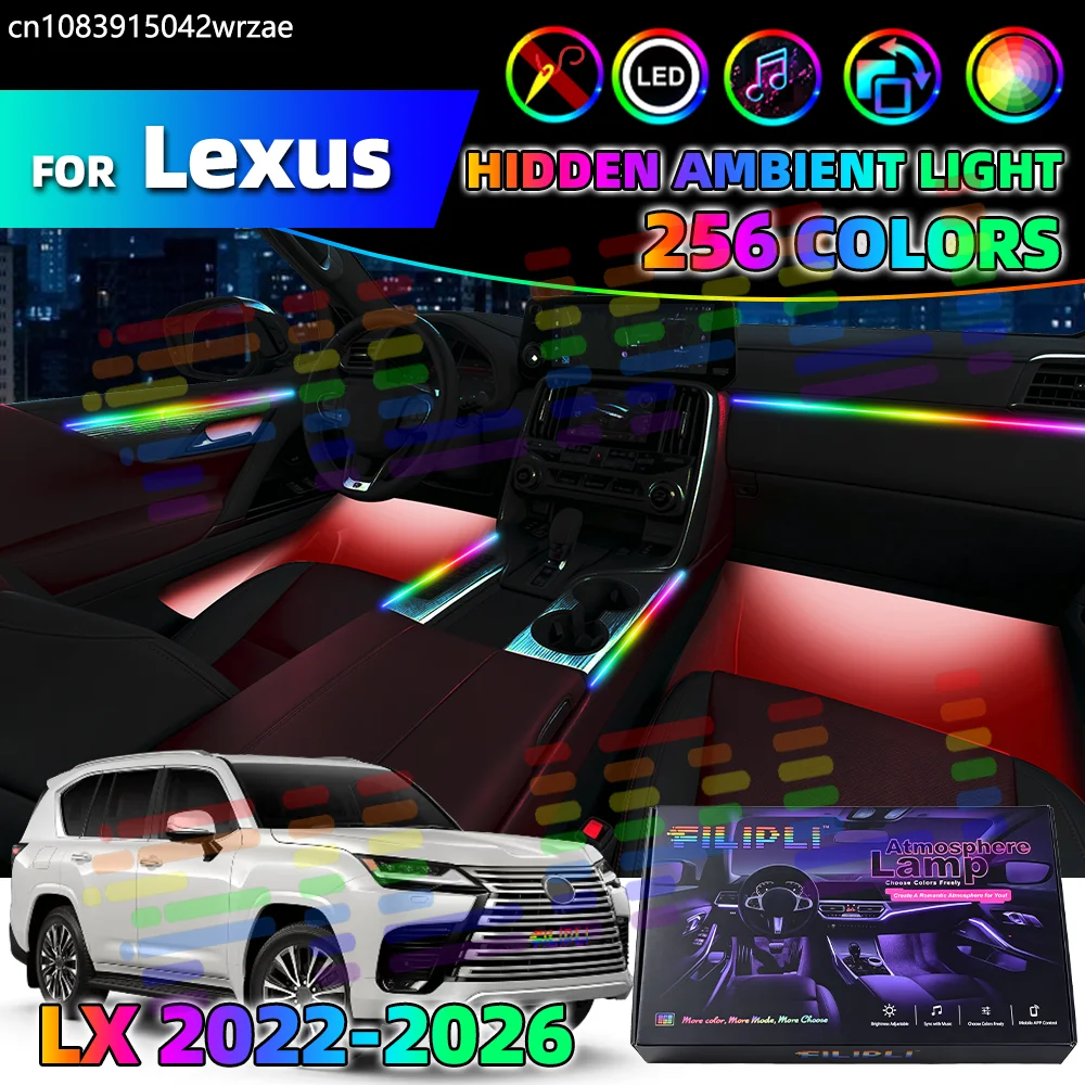 

10 in 1 For Lexus LX 2022-2026 Years Car Interior Ambient Lights Strips Breathing Lighting Kit App Control Auto LED strips