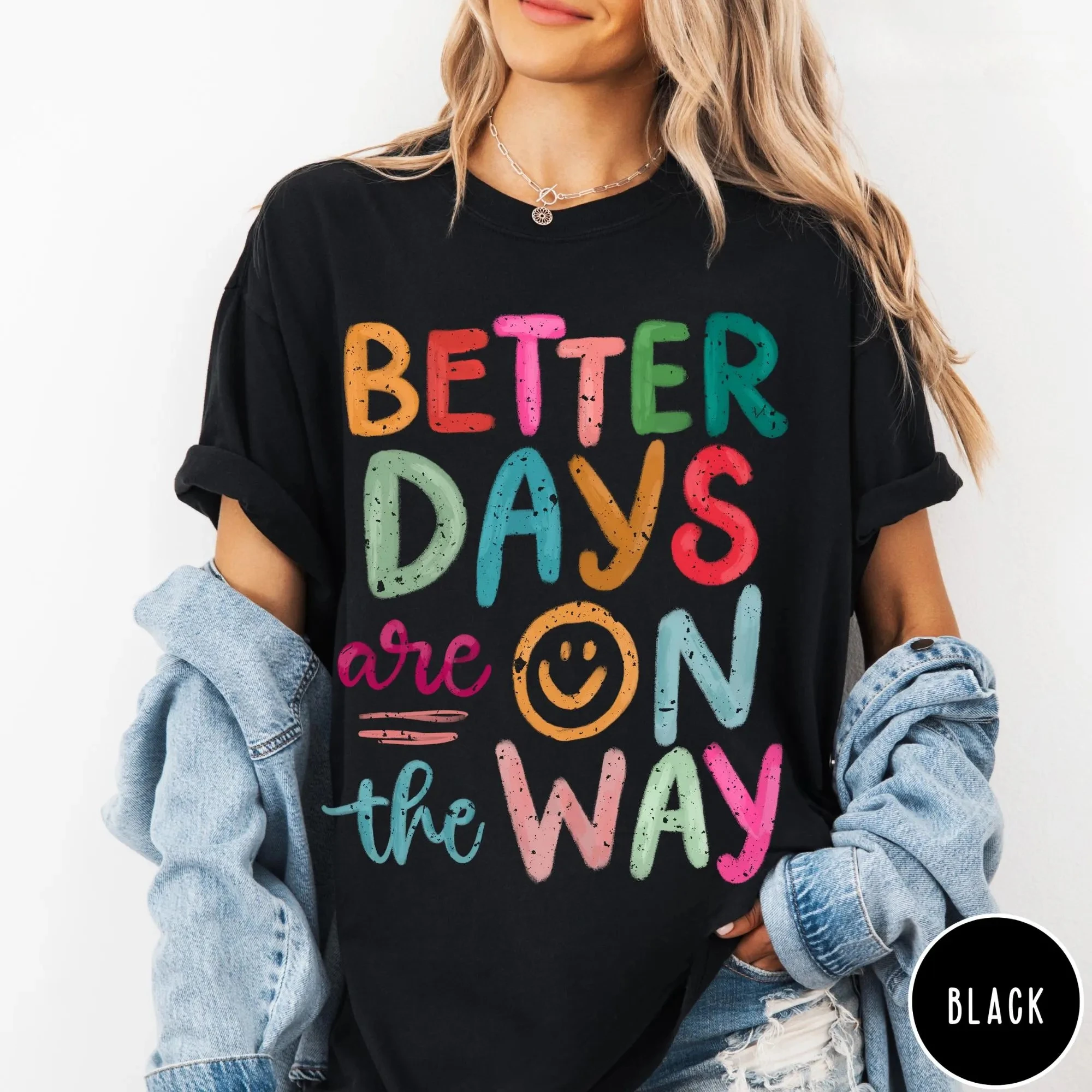 Camiseta de talla grande para mujer, los mejores días están en el camino, algodón puro, transpirable, moderna y versátil, ropa de calle Unisex