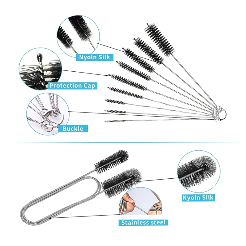 1 SET Flexible Drain Hair Brush Straws Cleaner Set Extra Long Pipe Dredge Cleaner Spring Cleaning Brush Sink Cleaning Brush