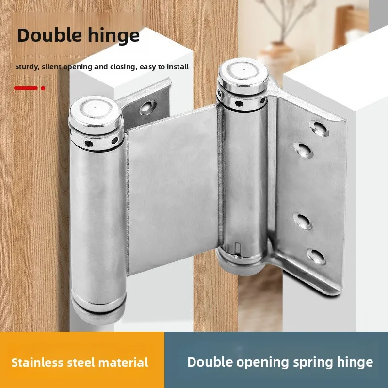 

Stainless Steel Double Spring Hinges with Automatic Door Closing Inside and Outside, Free Door Hinges