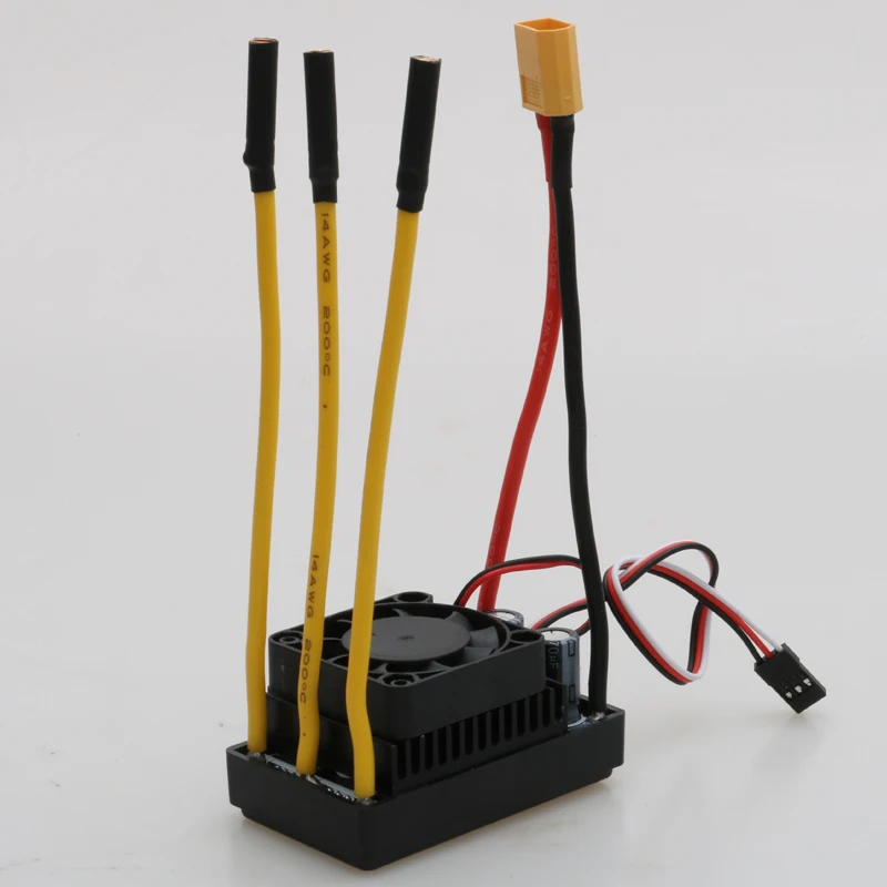 

1 шт. 2-6S 70A 32-битный двунаправленный бесщеточный ESC с разъемом XT60, охлаждающий вентилятор, встроенный модуль 5 В 3 А UBEC для радиоуправляемой лодки ROV