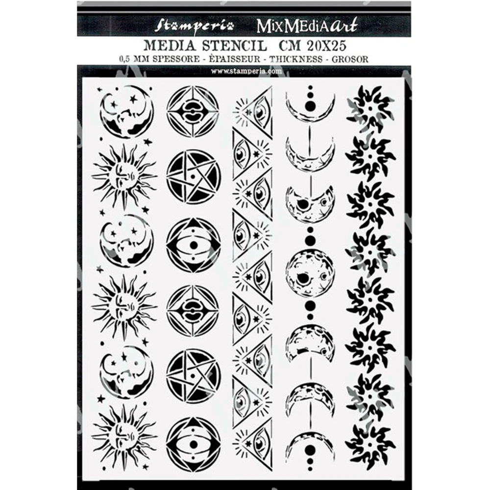 Square Cracks Spiral Flower Pattern Symbols Borders Planet Chart Formulas Layered Stencil Reusable Diy Paper Scrapbooking Diary