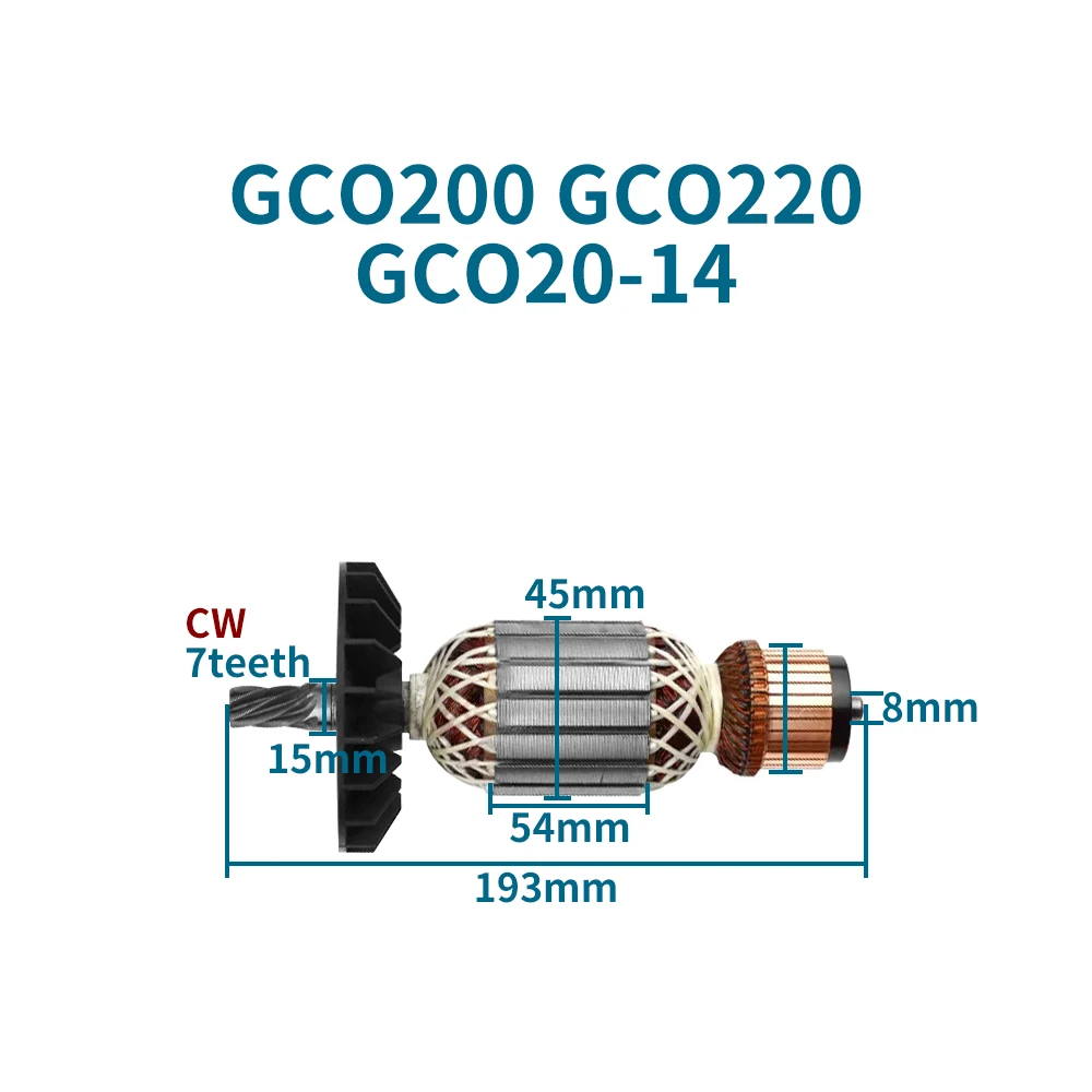 AC220-240V Armature for Bosch GCO200 GCO220 GCO20-14 GCO 200 220 20-14 Cutting machine Anchor Rotor Motor Tool Accessories