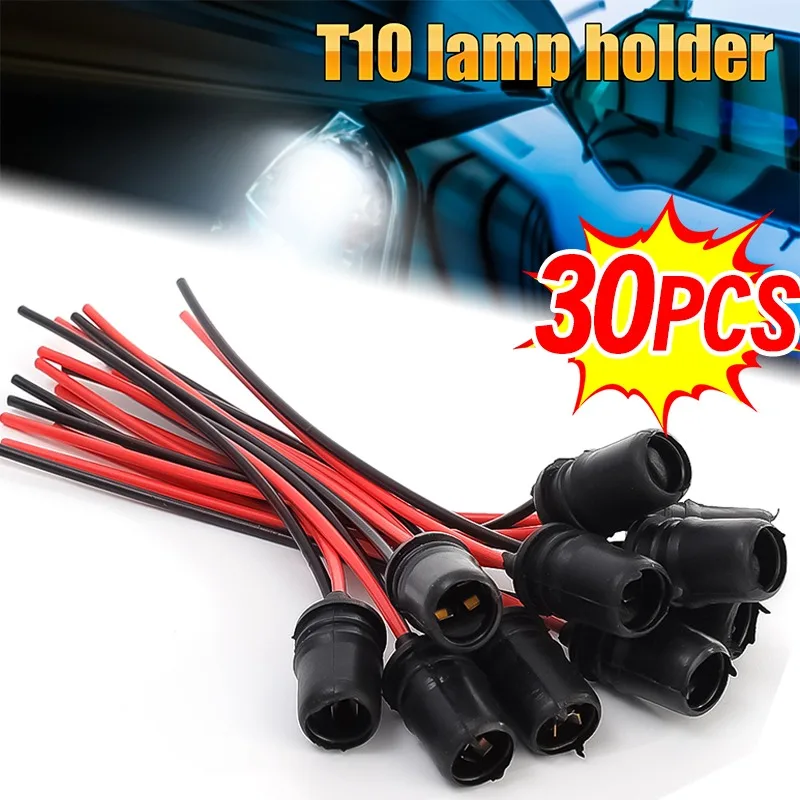 T10 Car Lamp Holder Light Bulb Socket Rubber Connector Holder Extension LED Lamp Bulb Base Holder Wire Adapter for T10 W5W 147