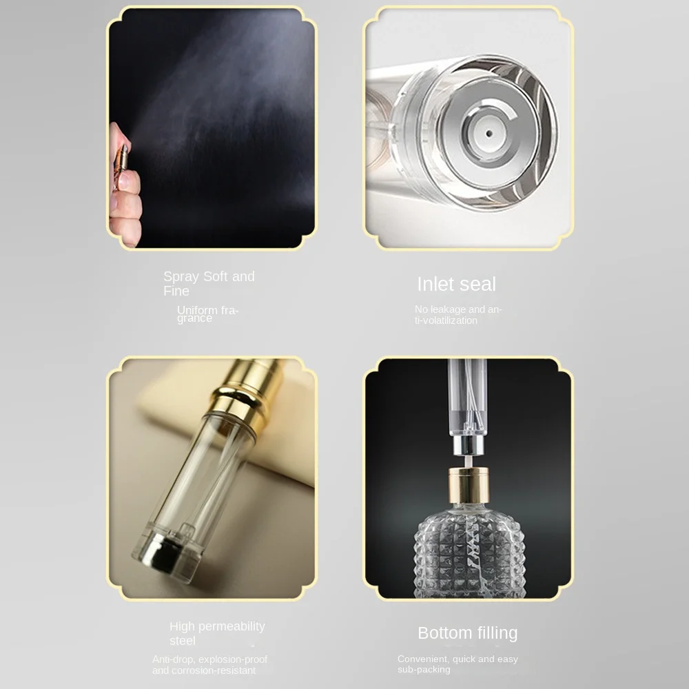 زجاجة رذاذ رذاذ جلدية مملوءة بالجزء السفلي، بخاخ فارغ محمول قابل لإعادة الملء، رذاذ ناعم للغاية من جلد البولي يوريثان #5