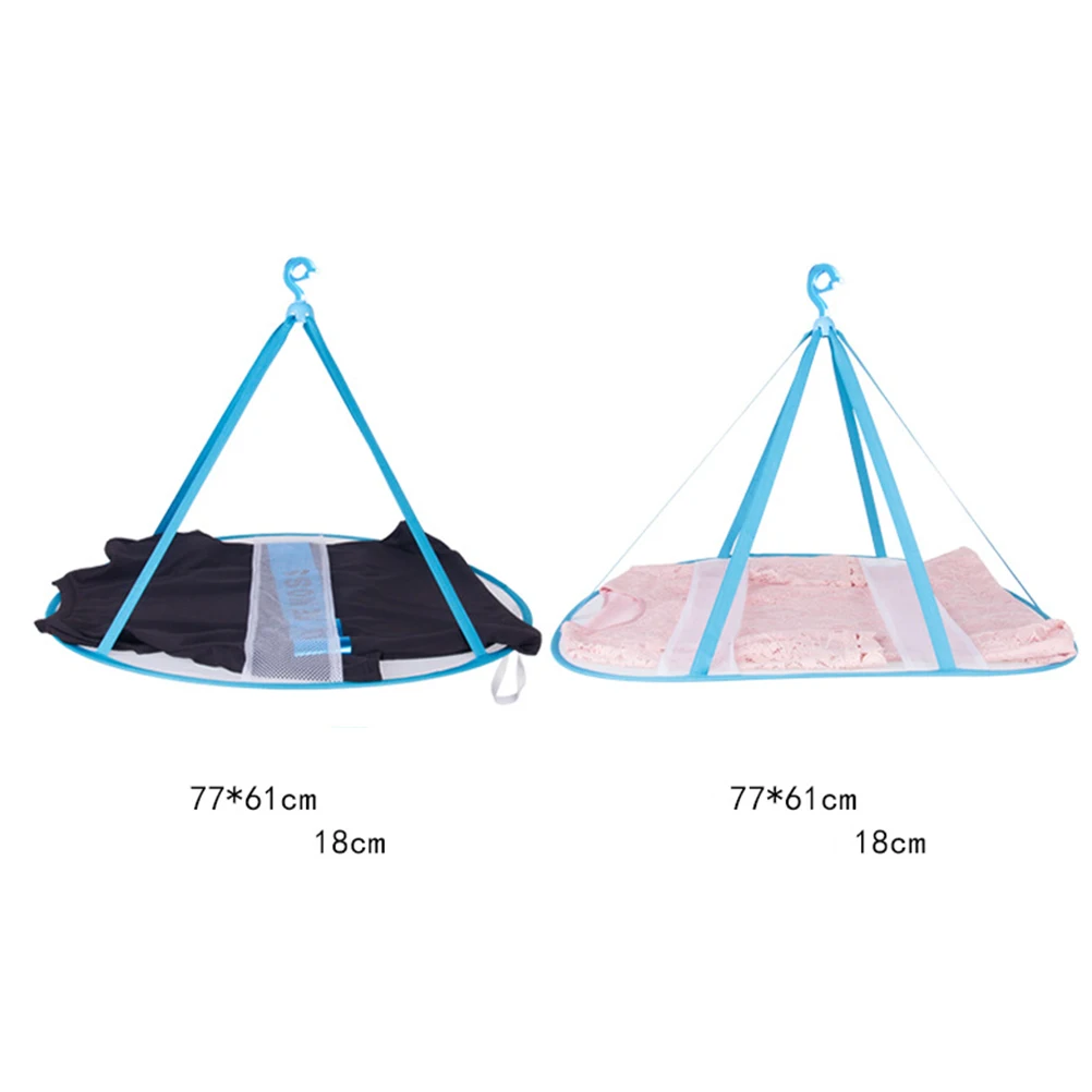 

Drying Basket Foldable Clothes Rack Mesh Hanging Collapsible Laundry Net Sweater Dryer Sturdy Breathable Steel Wire