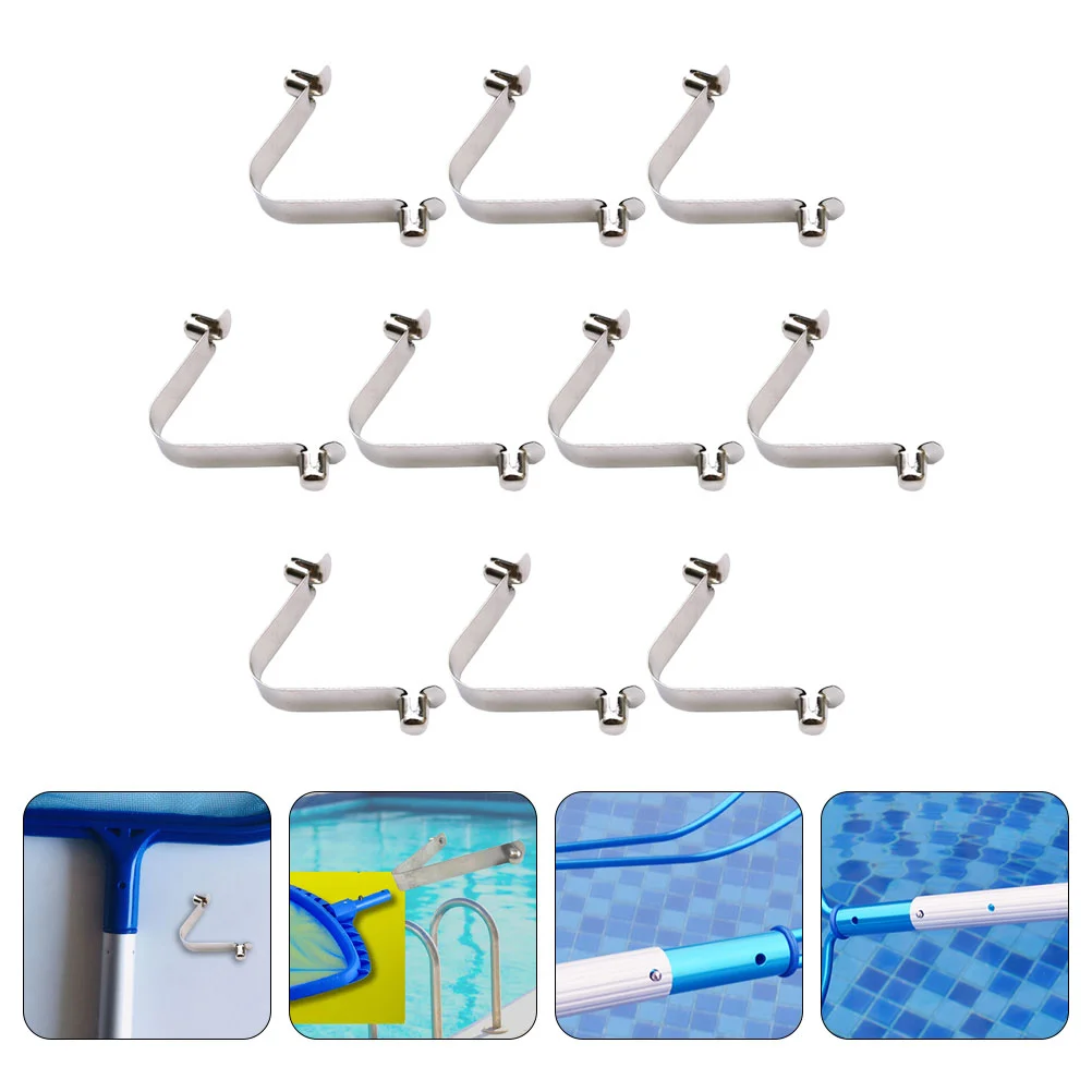 

10 Pcs Spring Buckle Outdoor Pool Clips for Net Solid Clasp Stainless Steel Heavy Duty