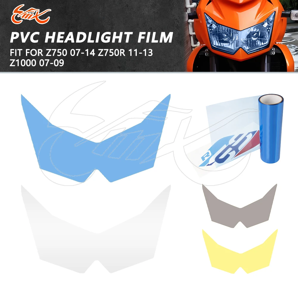 

Разноцветная пленка для фар мотоцикла, наклейка, прозрачная защитная пленка, подходит для Kawasaki Z750 2007-14 Z750R 2011-13 Z1000 2007-09