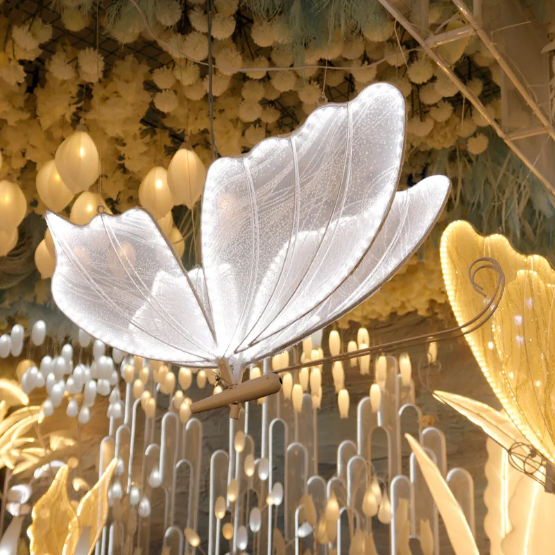 Wedding props electric luminous butterfly wings stage decoration ceiling special wedding guide private room decoration ornaments
