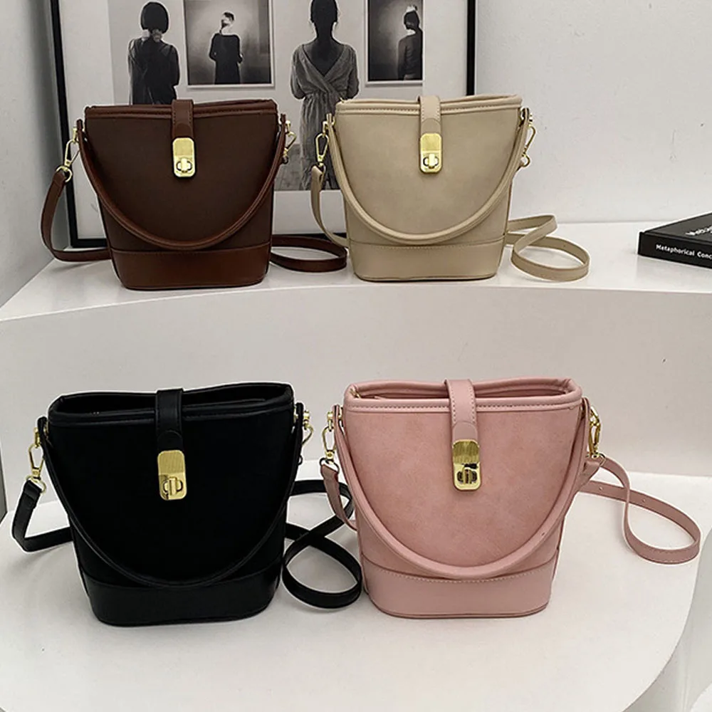 

Fashion Exquisite Girl Bucket Bag Small Tote Minimalist Casual Square Handbag Versatile Women Single Shoulder Crossbody Bags