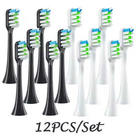 12 PCS for SOOCAS X3/X3U/X5 Brush Heads Replaceable Soft DuPont Sonic Electric Toothbrush Clean Brush Vacuum Bristle Nozzles
