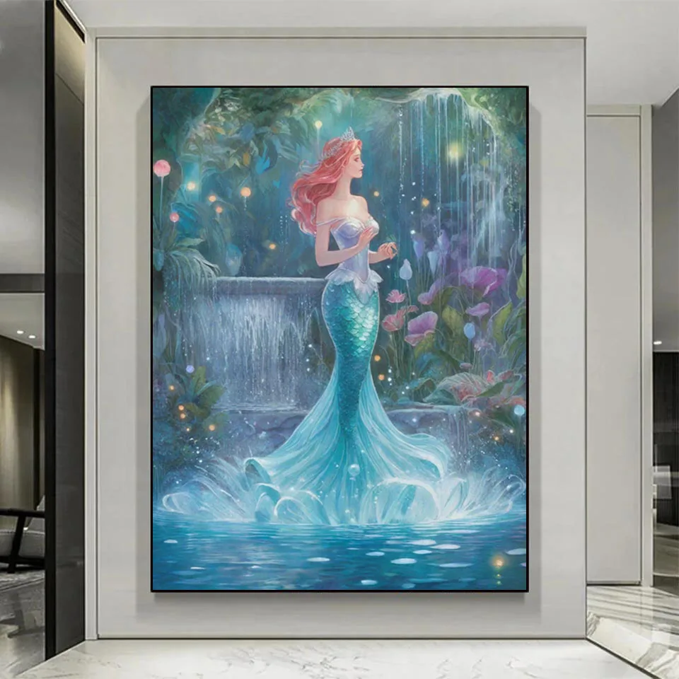 5D Diamond Painting New 2024 Dream Mermaid Waterfall Full Square/Round Diamond Mosaic Kits Rhinestone Embroidery DIY Home Decor