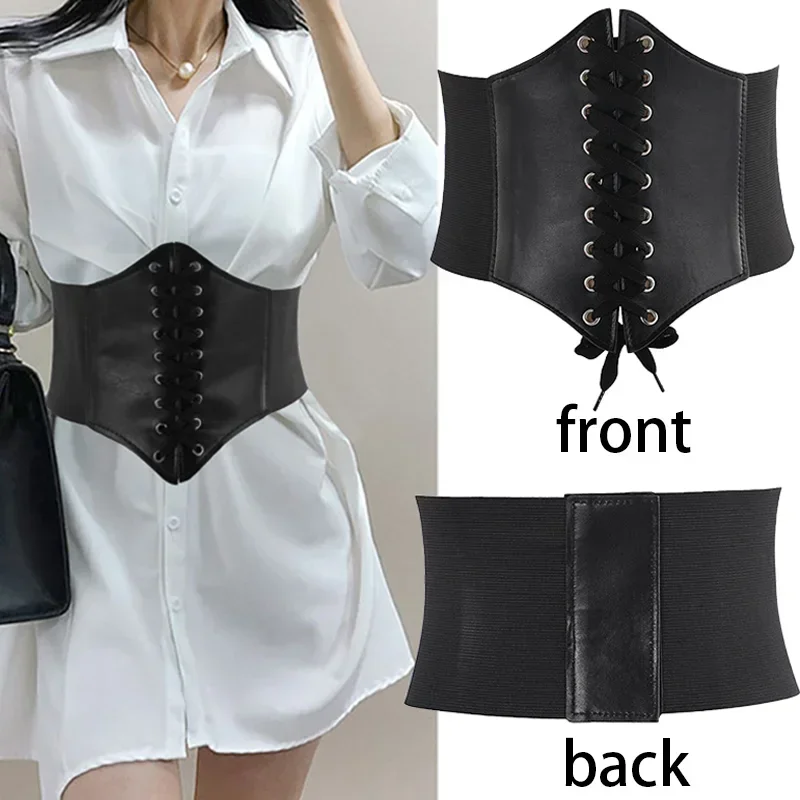 Corset Wide Belts Pu Leather Slimming Body Waistband for Women Elastic Waist Belts Cinto Sobretudo Feminin Ceinture Femme Fajas