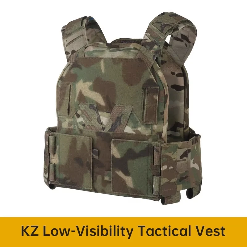 Minimalistic Plate Carrier Tactical Vest Quick Release Buckle Adjustable Shoulder Strap Durable MOLLE Combat Airsoft Gear Set