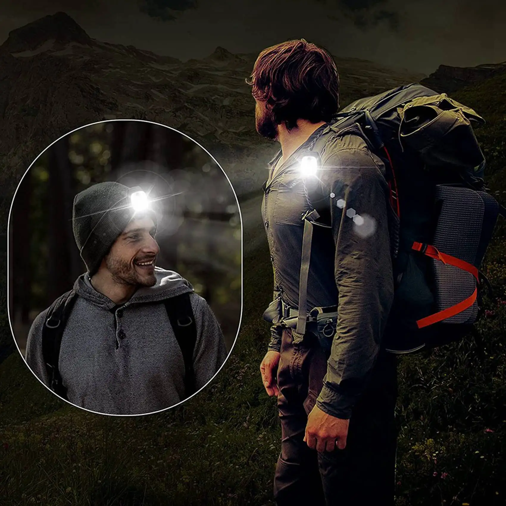 Exquisite-2X Outdoor Night Clip On Running Lights Reflective USB Rechargeable LED Light Running Gear Safety Light Running
