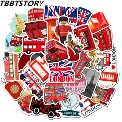 10/30/50Pcs England Landmark British London Bus Telephone Booth Decorative Stickers Phone Laptop Scrapbooking Luggage Decals