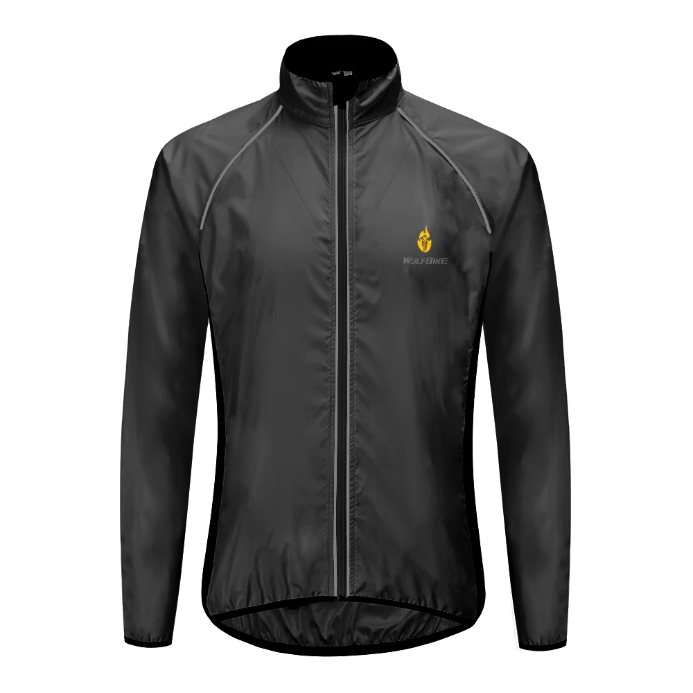 WOSAWE Heren winddicht waterdicht reflecterend fietsjack MTB-fiets windjack met lange mouwen Mouwloos vest Fietsjas Jersey