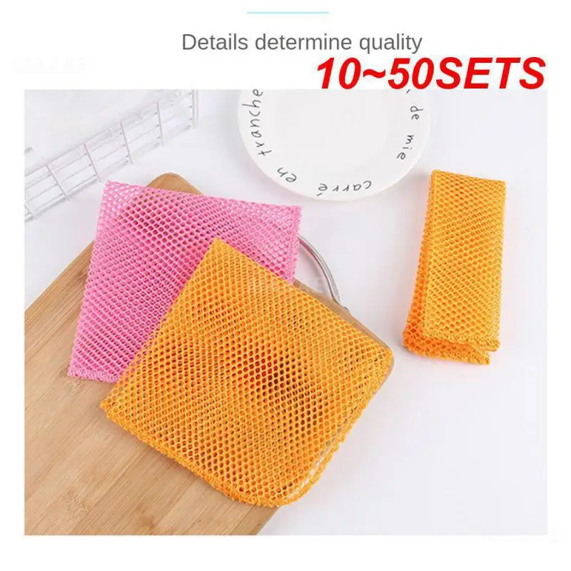 10~50SETS Rapid Scourer Mesh Washing Cloths Designed With Polyester Mesh Fabric Exquisite Car Line Durable