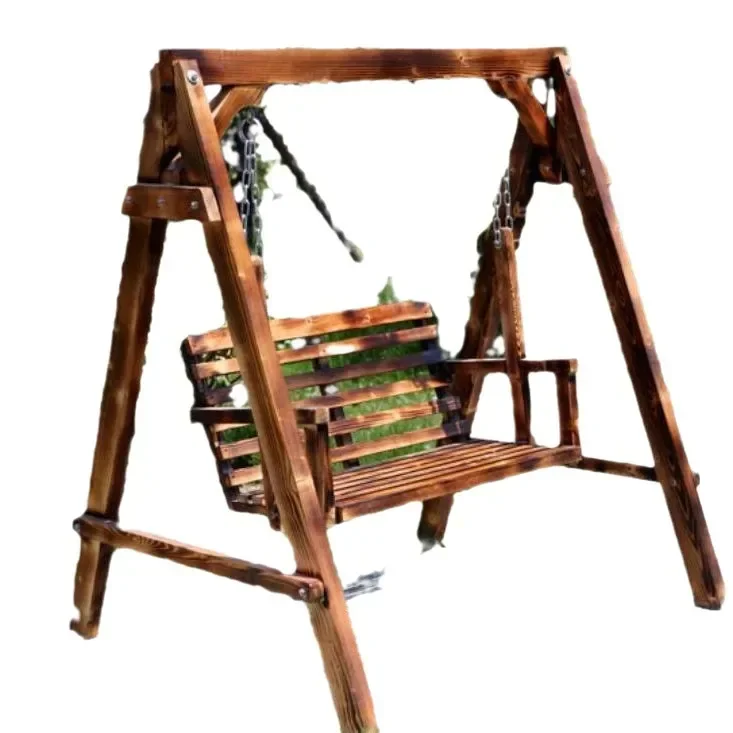 Park household outdoor anticorrosive solid wood swing courtyard children's rocking chair double balcony swing leisure crane