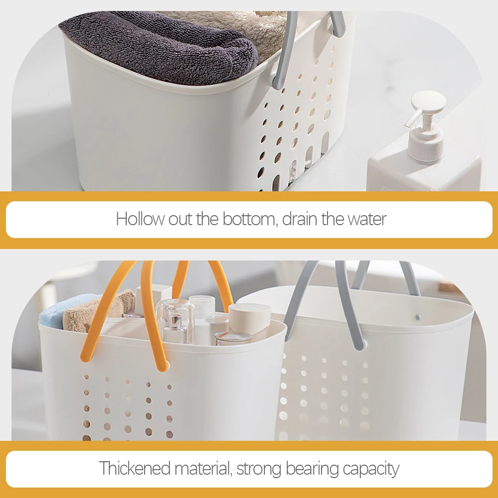

Sturdy Plastic Tote Storage Portable Bathroom Organizer With Handles For Bath Laundry Crafts Snacks Shower Basket Portable