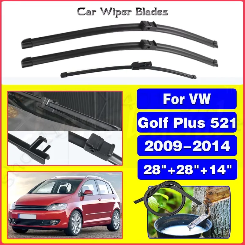 

For VW Golf Plus 521 2009 - 2014 Windshield Windscreen Window Rain Brushes 2012 2013 28"+28"+14" Silent upgrade version