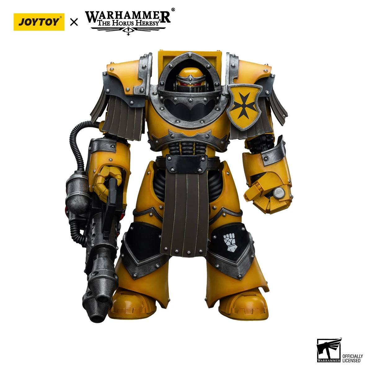 

JOYTOY 1/18 Action Figure Warhammer 40K Imperial Fists Legion Cataphractii with Heavy Flamer Anime figures Toys Model