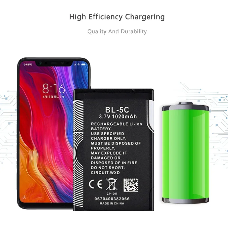 1000mAh Battery BL-5CV BL-5C For VERTU Ascent 2010 / Signature S Design / Vertu X BL5CV BL 5CV