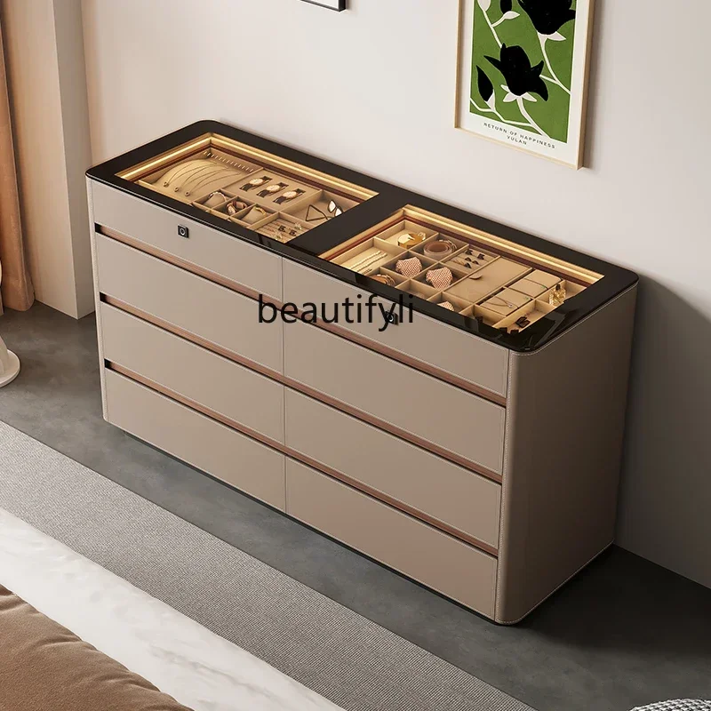 

NEW Bedroom end of bed, household wall drawers, fingerprint locks, storage cabinets, cloakroom, jewelry display cabinets