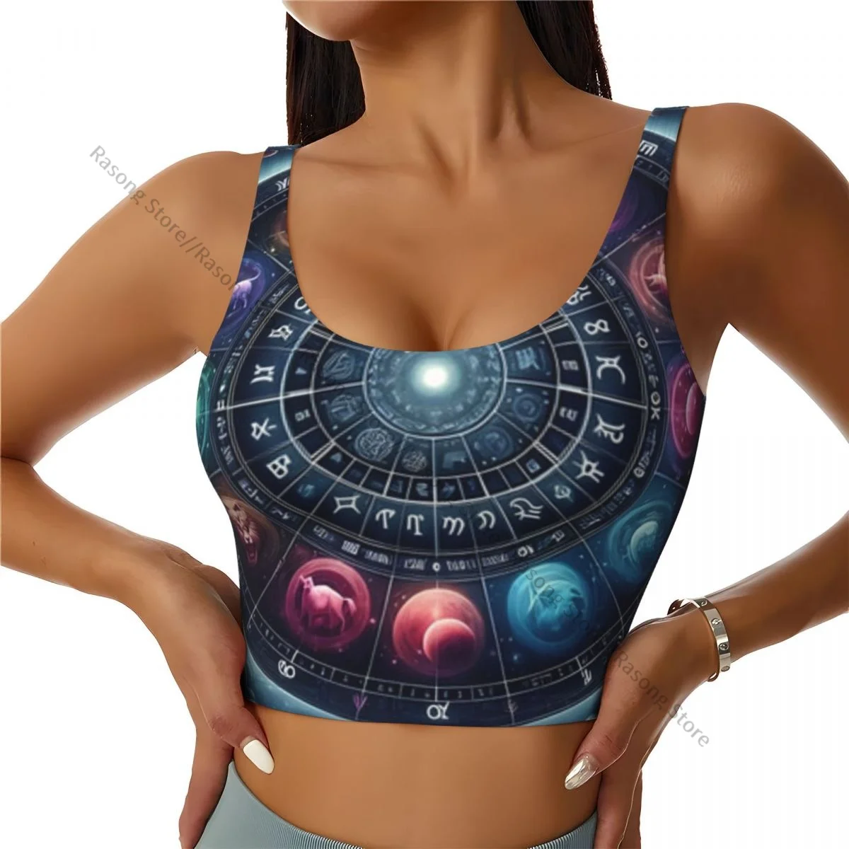 Sports Bra Women Running Yoga Clothes Vest Zodiac Circle Gathering Fitness Vest