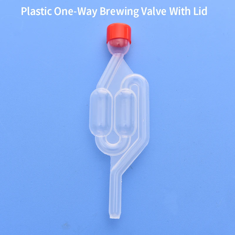 1pcs Plastic One-Way Brewing Valve With Lid Wine Fermentation Airlock Valve Plastic One-Way Exhaust Seal Beer Brewing Tool