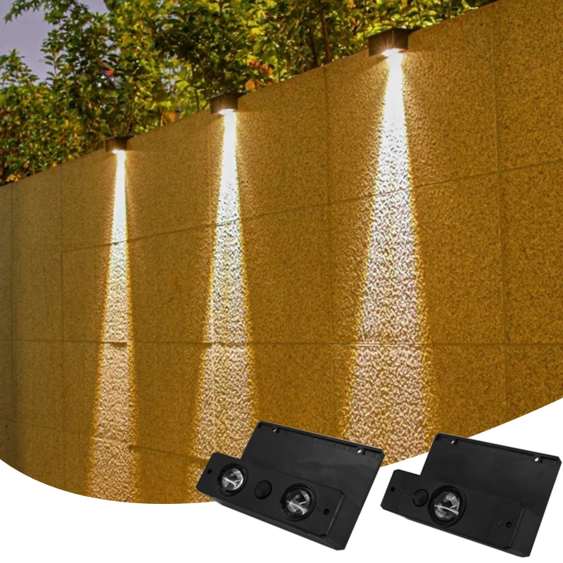 Solar LED Fence Lights Outdoor IP65 Waterproof Solar Wall Lamps Garden RGB Bright Solar Powered Lamp Yard Backyard Pathway Decor