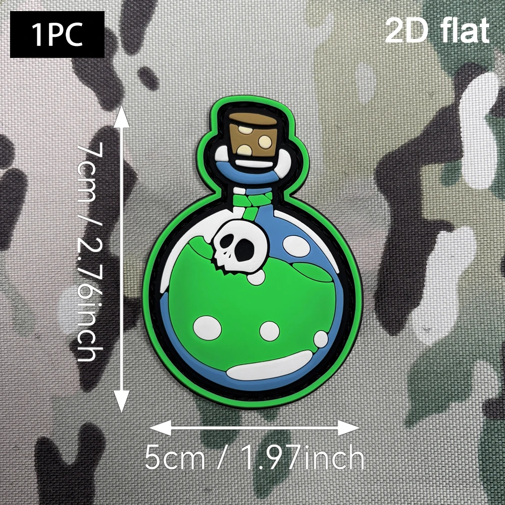 2D Flat Round Medicine Bottle Pvc Material Decorative Velcro Patch 1Pc Layered Color Block Patchwork Regular Dot Embossed Wooden Plug Geometric Shape Soft Lines Suitable for Hiking Bags, Commuter Vests, Various Fabric Gear, Velcro Patch with Free Backing