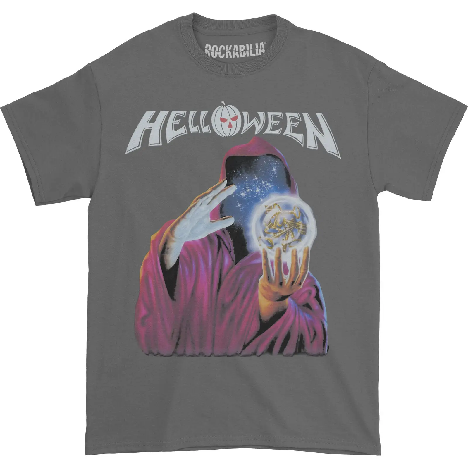 Men'S Helloween Keepers Tour Charcoal T Shirt Large