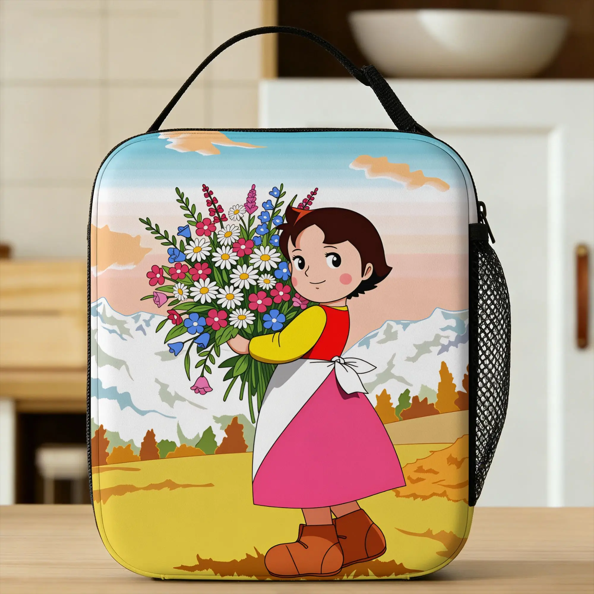 Happy Heidi Lunch Bag For Child  Custom Lunch Box Vintage Office Cooler Bag Portable Oxford Thermal Lunch Bags