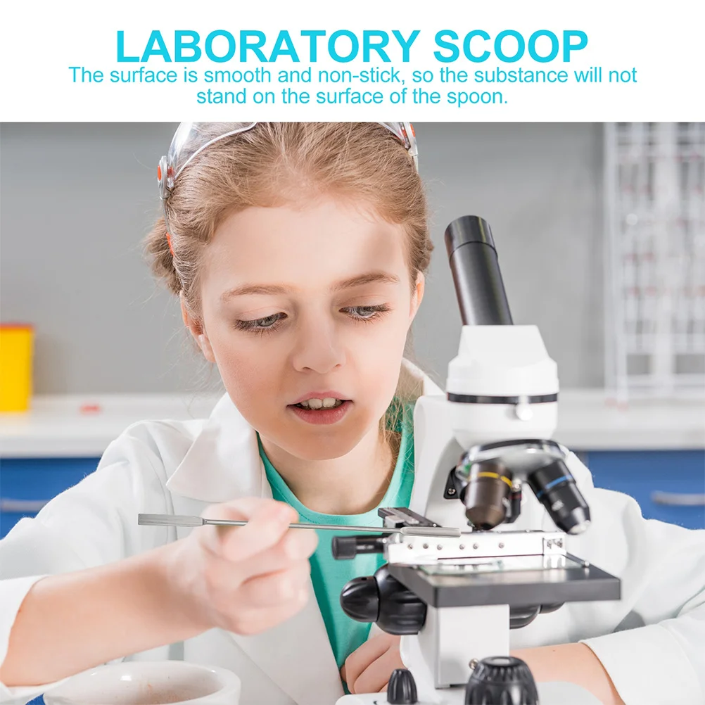 2 szt. Mikro-szpatułki ze stali nierdzewnej, dwustronne, płaskie, w kształcie litery U, laboratoryjne łyżki do mieszania, dwustronne szpatułki laboratoryjne