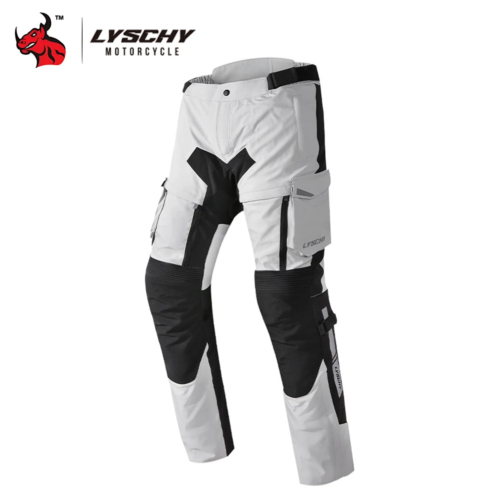 

LYSCHY Motorcycle Pants Waterproof Motocross Pants Motorbike Riding Trousers With Protective Gears All-season Night Reflective