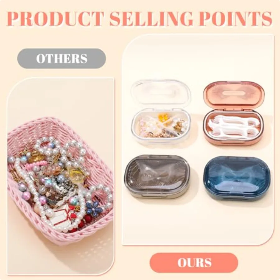 4 pezzi Qtip Holder Organizzatore per cravatte per capelli Piccolo contenitore da viaggio portatile Qtips Custodia per batuffolo di cotone Dispenser per flosser 4 Col morbido