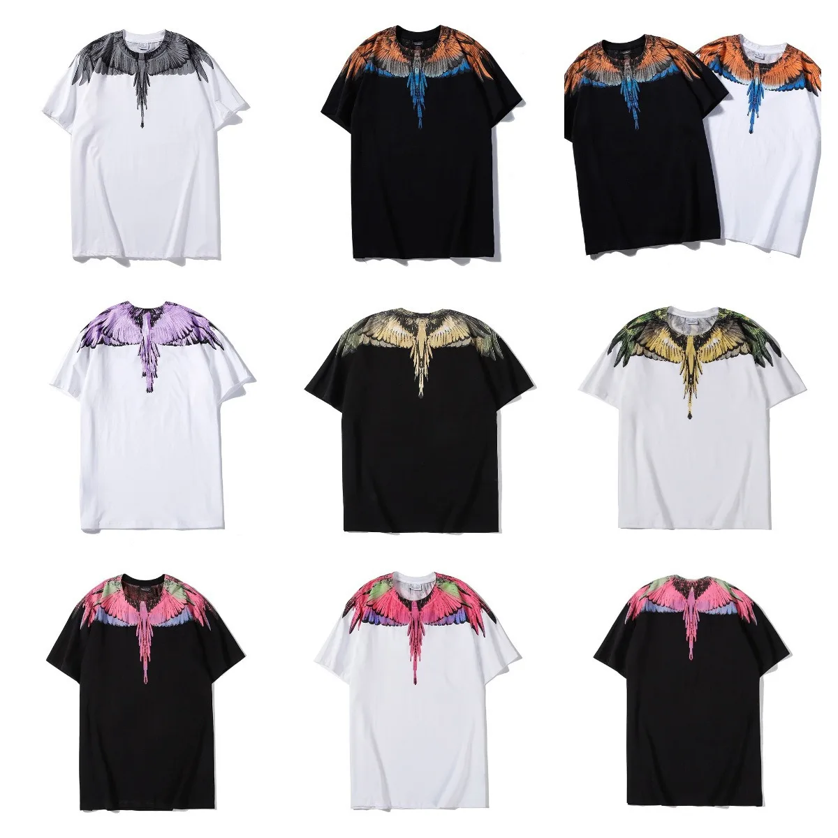 في الهواء الطلق عادية MARCELO BURLON كلاسيكي MB قطرة الماء أجنحة تي شيرت قصير الأكمام للرجال والنساء نصف كم