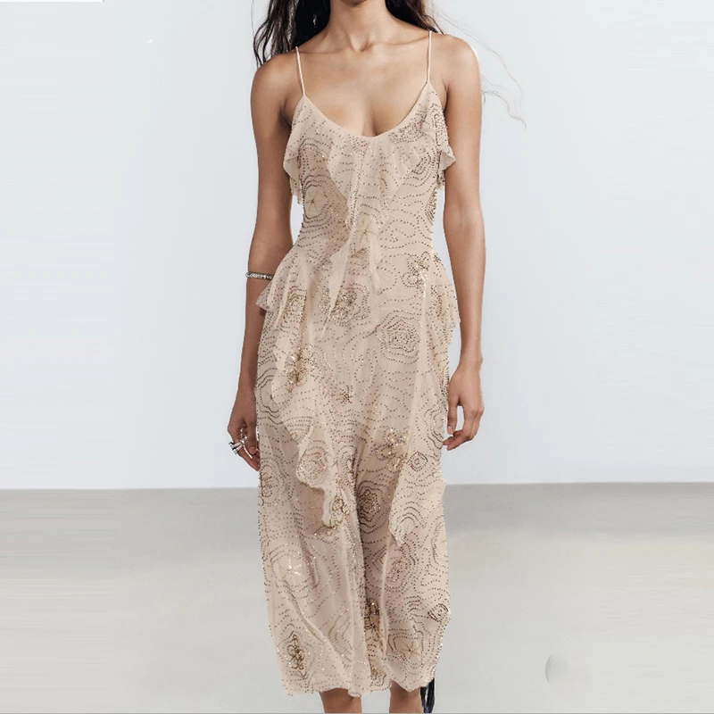 Ele Blumendruck Sommer Dr Damen Sle Svel Strap V-Ne Polyester 00 % Einzelstück Z Brandneu 2025