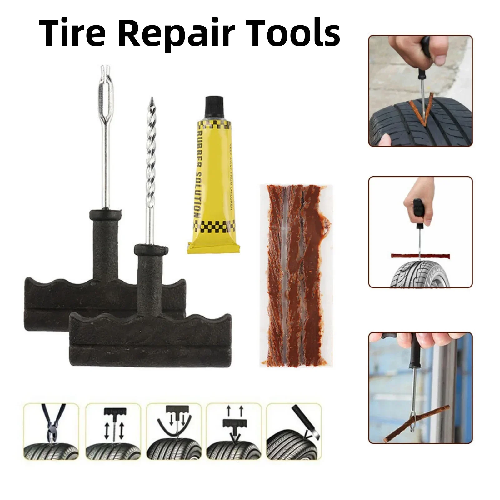 Auto Reifen Stecker Tubeless Flache Reifen Reparatur Werkzeuge Auto Streifen Einsetzen Dichtung Streifen Feilen Werkzeuge Fahrzeuge Punktion Reparatur Kit
