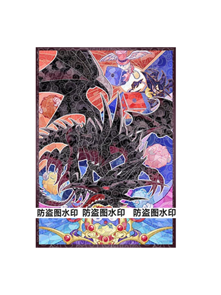 50 Stück/Set DIY Selbstgemachtes Yu-Gi-Oh! Malefic Red-Eyes Black Dragon Kartenhüllen Ygo Black Dragon Karten-Schutzhülle Geschenkspielzeug