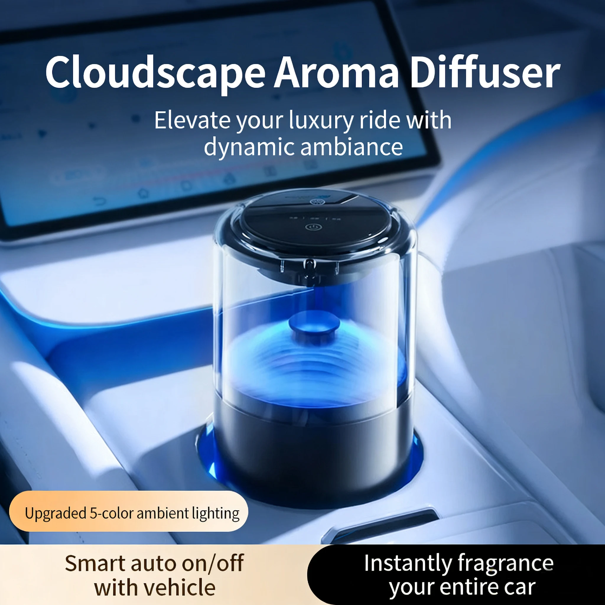 Nuevo Ambientador para Auto Premium, Difusor Inteligente con Pulverizador de Niebla, Ambientador de Alta Gama, Accesorios para Auto