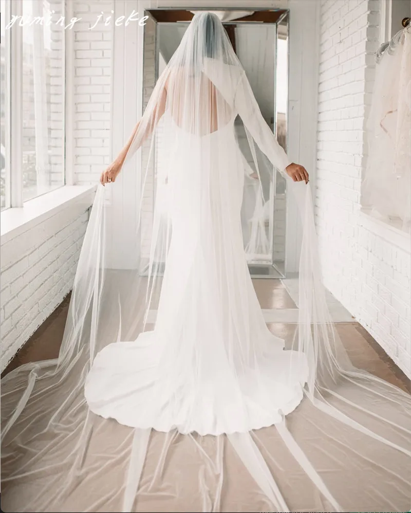 Voile de Mariage Une Couche, Tulle Doux, pour Patients Cathédrale