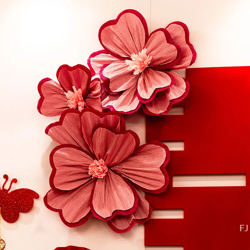 [YU] 20/25/30 سنتيمتر كريب ورقة زهرة خفيفة الوزن متعددة الأغراض التجاعيد ورقة زهرة مجسمة زهرة ديكور لوازم الحفلات