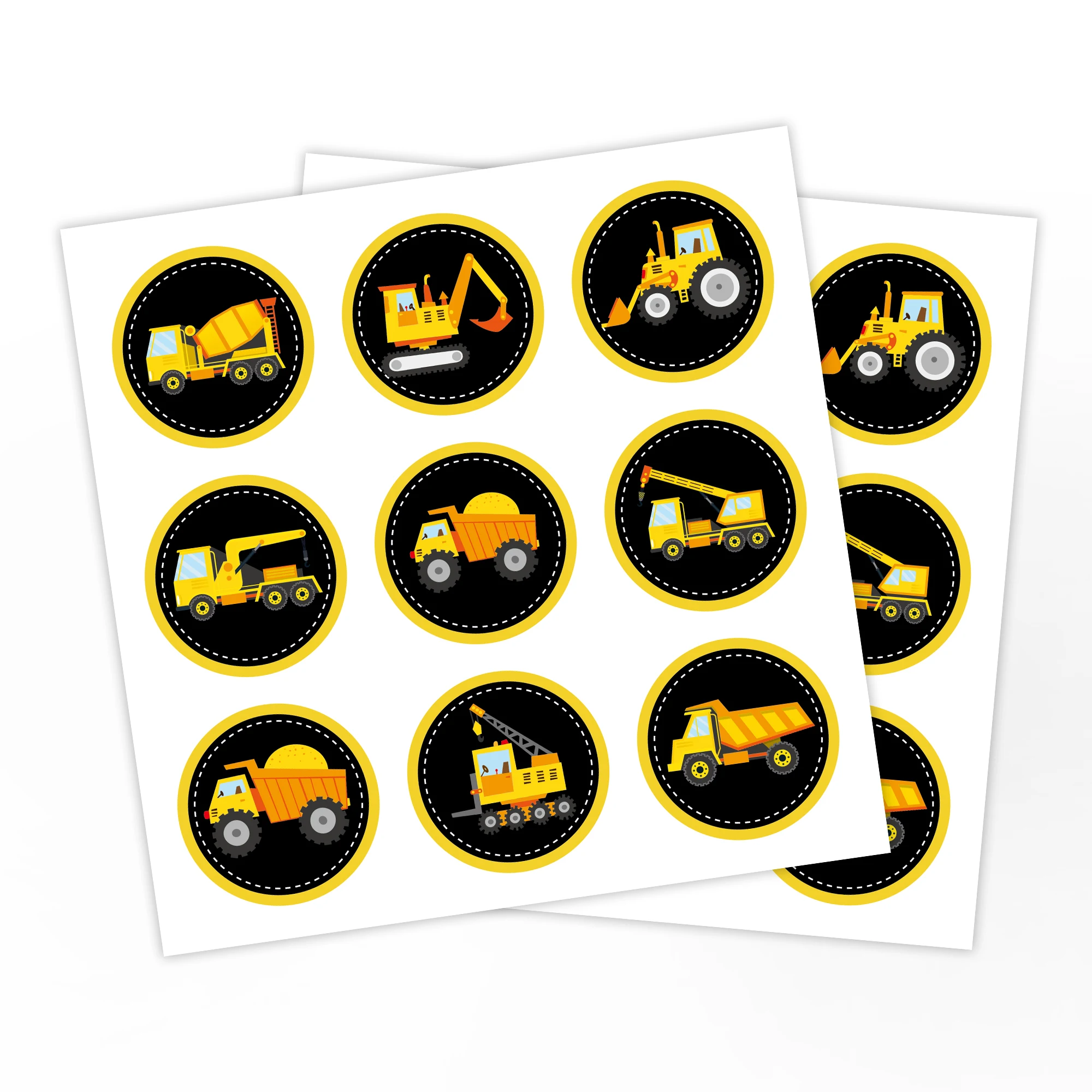 KK053 180pcs Truck Stickers For Kids Perforated Stationery Vehicle Stickers Construction Car For Student Children Reward