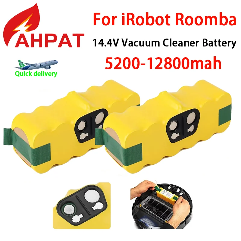 Batterie 14.4V 5200-12800mAh pour iRobot Roomba 500 600 700 800 900 595 620 650 780 890, batterie pour aspirateur Roomba