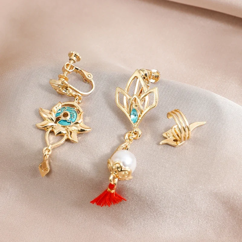 Anime Honkai: Star Rail Dan Heng Imbibitor Lunae Cosplay Ear Stud Clip Ornament Design Earrings Accessories Birthday Xmas Gift