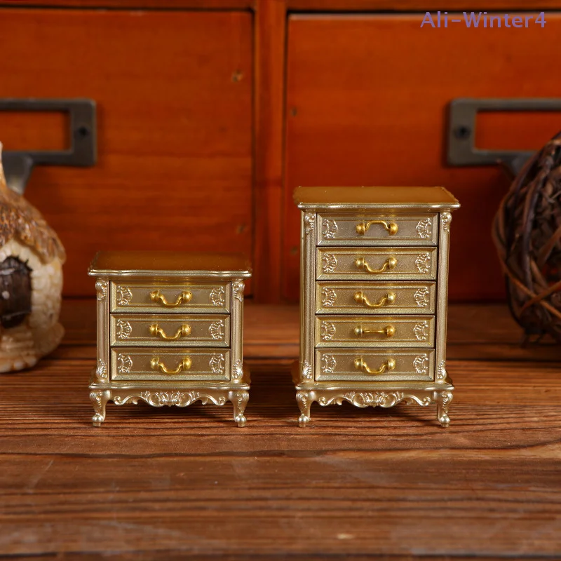 

【Winter4】Миниатюрный прикроватный столик для кукольного домика 1/12, тумба с ящиками, шкафчик для хранения, декор для дома, игрушка, реквизит для микросцен, элементы для сборки